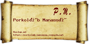 Porkoláb Manassé névjegykártya